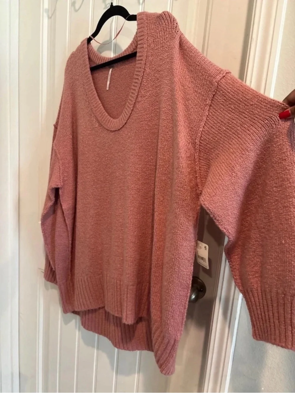 Free People Oversized Scoop Neck Sweater - Dusty Rose Pink